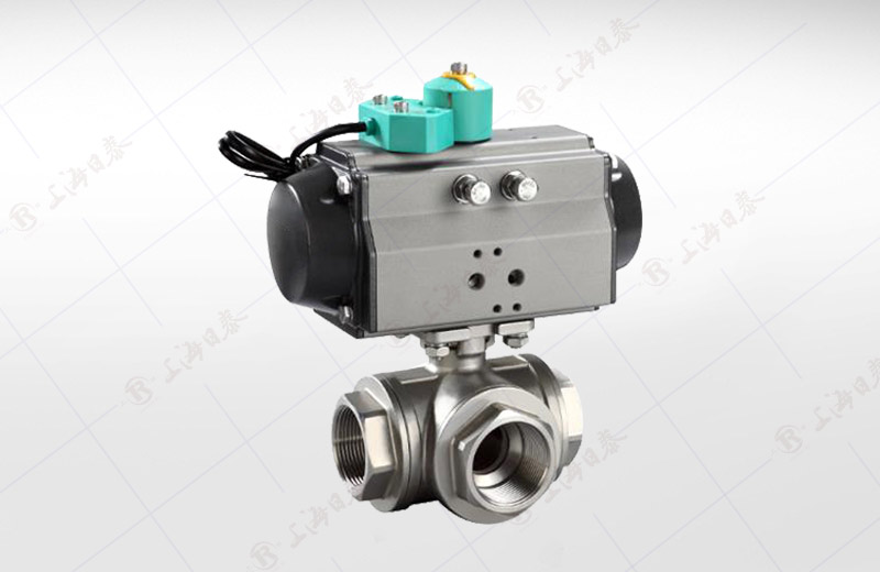 Pneumatic 3-way Female Thread Ball Valve